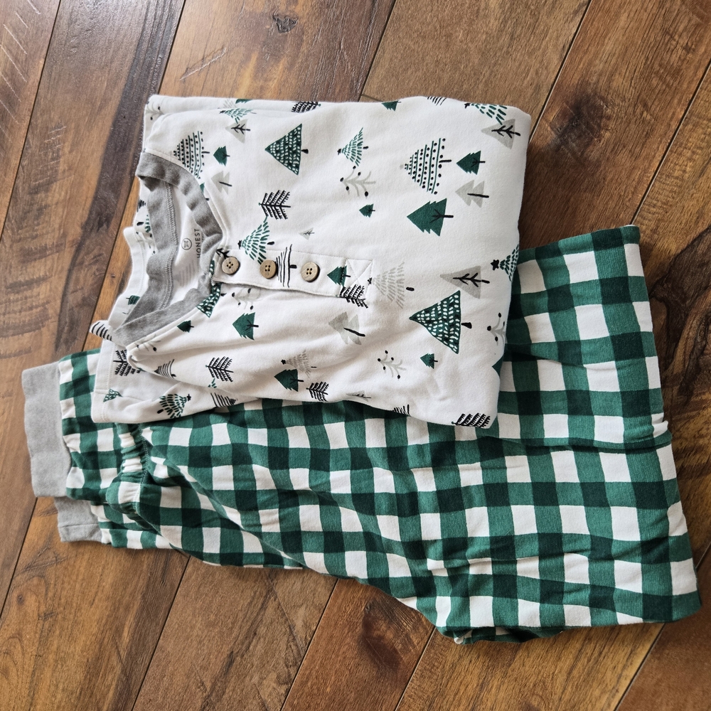 Kids Green and White Pajama Set